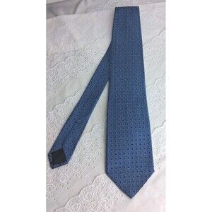 Brooks Brothers 346 Tie Blue Jacquard Made USA Business Thin Preppy Italian Silk